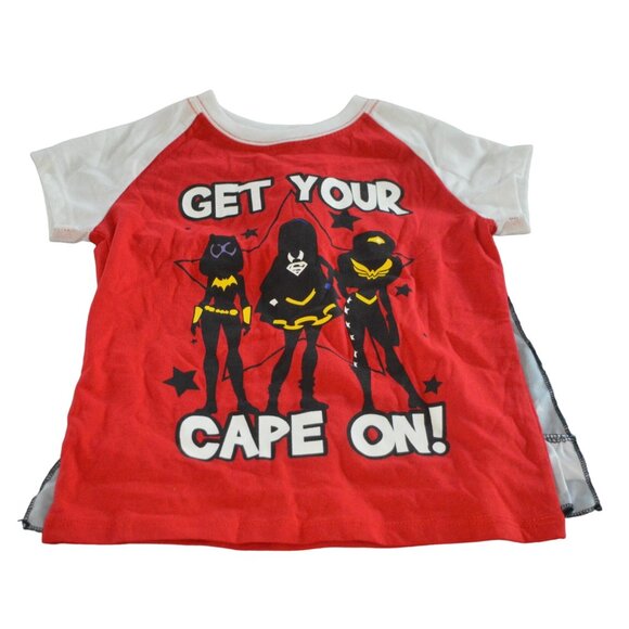 DC Super Hero Girls "Get Your Cape On!" T-Shirt With Cape X-Small - Picture 1 of 7